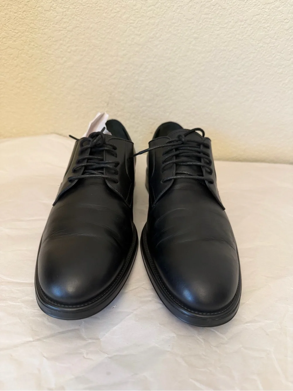 Tod's Black Leather Derby Lace-Up Shoes sz10